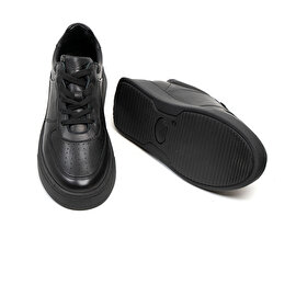 Kadın Siyah Hakiki Deri Sneaker Ayakkabı 2K2SA31350-5