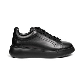 Kadın Siyah Hakiki Deri Sneaker Ayakkabı 2K2SA32150-1
