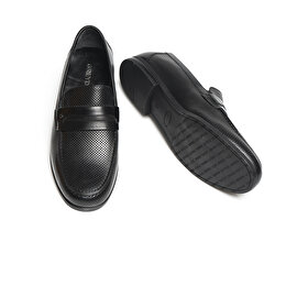 Erkek Siyah Hakiki Deri Klasik Ayakkabı 2Y1KA67766-5