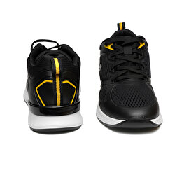 Erkek Siyah Sarı Hakiki Deri Sneaker Ayakkabı 2Y1SA14195