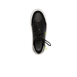 Erkek Siyah Gri Hakiki Deri Sneaker Ayakkabı 2Y1SA67876