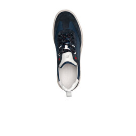 Erkek Lacivert Hakiki Deri Sneaker Ayakkabı 2Y1UA15430