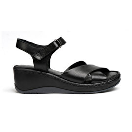 Kadın Siyah Hakiki Deri Sandalet 2Y2FS57907-1