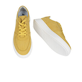 Kadın Sarı Hakiki Deri Sneaker Ayakkabı 2Y2SA31350-5