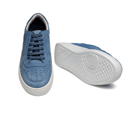 Kadın Mavi Hakiki Deri Sneaker Ayakkabı 2Y2SA57706-5