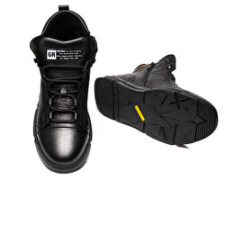 Erkek Siyah Hakiki Deri Sneaker Bot 3K1CB14361L