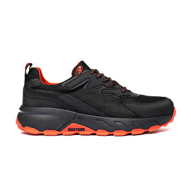 Erkek Siyah Kırmızı Deri Su Geçirmez Outdoor Ayakkabı 3K1GA16345