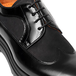 Erkek Siyah Hakiki Deri Klasik Ayakkabı 3K1KA16320-4