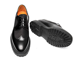 Erkek Siyah Hakiki Deri Klasik Ayakkabı 3K1KA16320-5