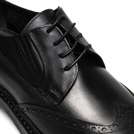 Erkek Siyah Hakiki Deri Klasik Ayakkabı 3K1KA75142-4
