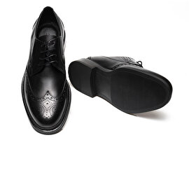 Erkek Siyah Hakiki Deri Klasik Ayakkabı 3K1KA75142-5