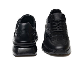 Erkek Siyah Hakiki Deri Spor Ayakkabı 3K1SA15367