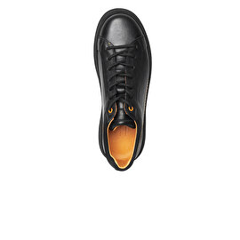 Erkek Siyah Hakiki Deri Sneaker Ayakkabı 3K1SA16370-3