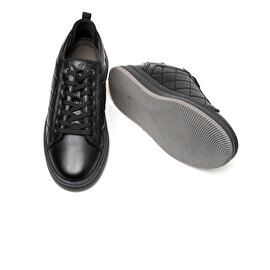 Erkek Siyah Hakiki Deri Sneaker Ayakkabı 3K1SA16381