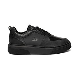 Erkek Siyah Hakiki Deri Sneaker Ayakkabı 3K1SA16410