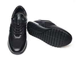 Erkek Siyah Hakiki Deri Spor Ayakkabı 3K1SA16450-5