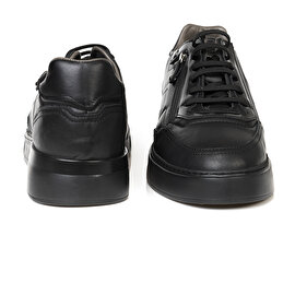 Erkek Siyah Hakiki Deri Sneaker Ayakkabı 3K1SA16470