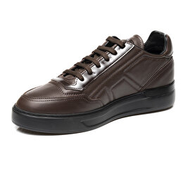 Erkek kahverengi Hakiki Deri Sneaker Ayakkabı 3K1SA16470-2