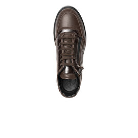 Erkek kahverengi Hakiki Deri Sneaker Ayakkabı 3K1SA16470-3