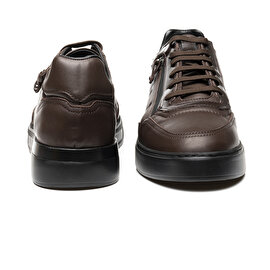 Erkek kahverengi Hakiki Deri Sneaker Ayakkabı 3K1SA16470-6