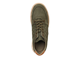 Erkek Haki Hakiki Deri Sneaker Ayakkabı 3K1SA17002