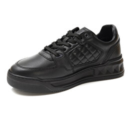 Erkek Siyah Hakiki Deri Sneaker Ayakkabı 3K1SA17002-2