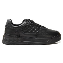 Erkek Siyah Hakiki Deri Sneaker Ayakkabı 3K1SA17002-1