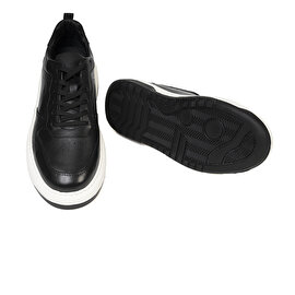 Erkek Siyah Hakiki Deri Sneaker Ayakkabı 3K1SA75153