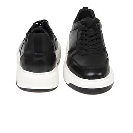 Erkek Siyah Hakiki Deri Sneaker Ayakkabı 3K1SA75153