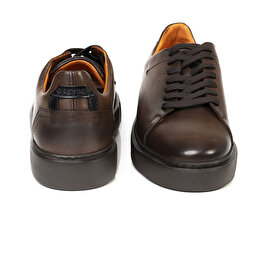Erkek Kahverengi Hakiki Deri Sneaker Ayakkabı 3K1SA75162