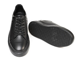 Erkek Siyah Hakiki Deri Sneaker Ayakkabı 3K1SA75162