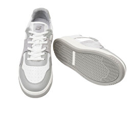 Erkek Gri Beyaz Hakiki Deri Sneaker Ayakkabı 3K1SA75174