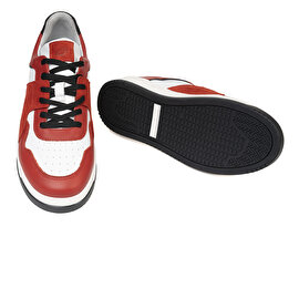 Erkek Kırmızı Beyaz Hakiki Deri Sneaker Ayakkabı 3K1SA75174-5