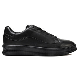 Erkek Siyah Hakiki Deri Sneaker Ayakkabı 3K1TA00280-1