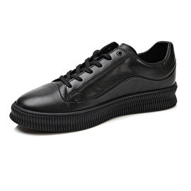 Erkek Siyah Hakiki Deri Sneaker Ayakkabı 3K1TA00280-2