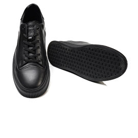 Erkek Siyah Hakiki Deri Sneaker Ayakkabı 3K1TA00280-5