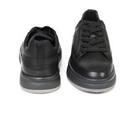 Erkek Siyah Hakiki Deri Sneaker Ayakkabı 3K1UA16380