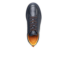 Erkek Lacivert Hakiki Deri Sneaker Ayakkabı 3K1UA16380