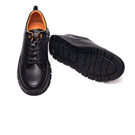 Erkek Siyah Hakiki Deri Casual Ayakkabı 3K1UA16401