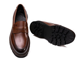 Erkek kahverengi Hakiki Deri Klasik Ayakkabı 3K1UA75135