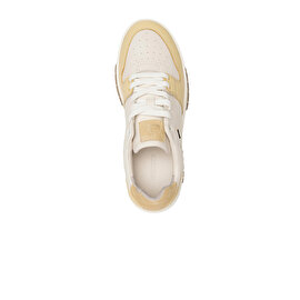 Kadın Beyaz Sarı Hakiki Deri Sneaker Ayakkabı 3K2SA33021	