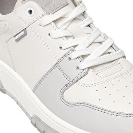 Kadın Beyaz Gri Hakiki Deri Sneaker Ayakkabı 3K2SA33021-5