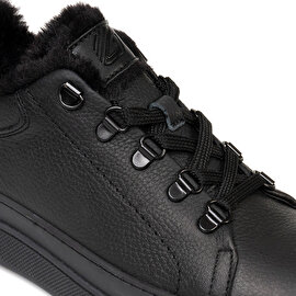 Kadın Siyah Hakiki Deri Sneaker Ayakkabı 3K2SA33070