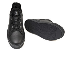 Kadın Siyah Hakiki Deri Sneaker Ayakkabı 3K2SA33070