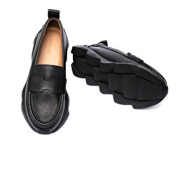 Kadın Siyah Hakiki Deri Loafer Ayakkabı 3K2UA72213