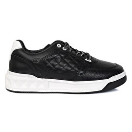 Erkek Siyah Hakiki Deri Sneaker Ayakkabı 3Y1SA17000-1