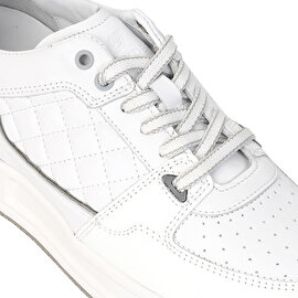 Erkek Beyaz Gri Hakiki Deri Sneaker Ayakkabı 3Y1SA17000-4