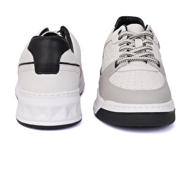 Erkek Beyaz Siyah Hakiki Deri Sneaker Ayakkabı 3Y1SA17000-6