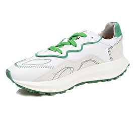 GreyderLAB Erkek Beyaz Yeşil Hakiki Deri Spor Ayakkabı 3Y1SA20040-2