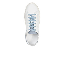 Kadın Beyaz Mavi Hakiki Deri Sneaker Ayakkabı 3Y2CA50753-3